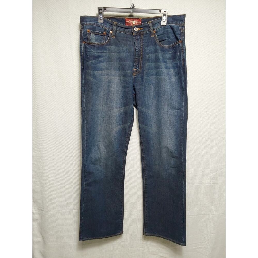 Lucky Brand 34x34 Blue 181 Relaxed Straight Denim Jeans #M106